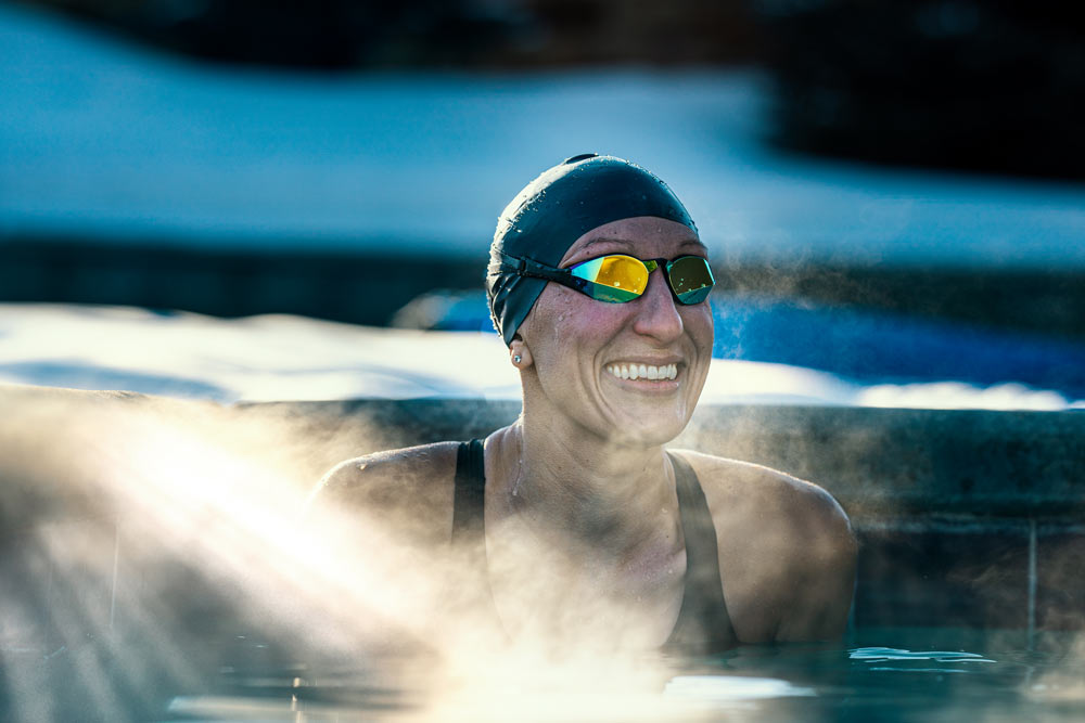 Lauren Brandon, one of the fastest swimmers in Triathlon uses THEMAGIC5 competition swimming goggles